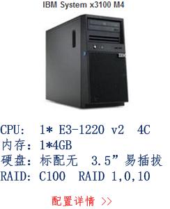 IBM X3100M4 2582B2C  单价：6300